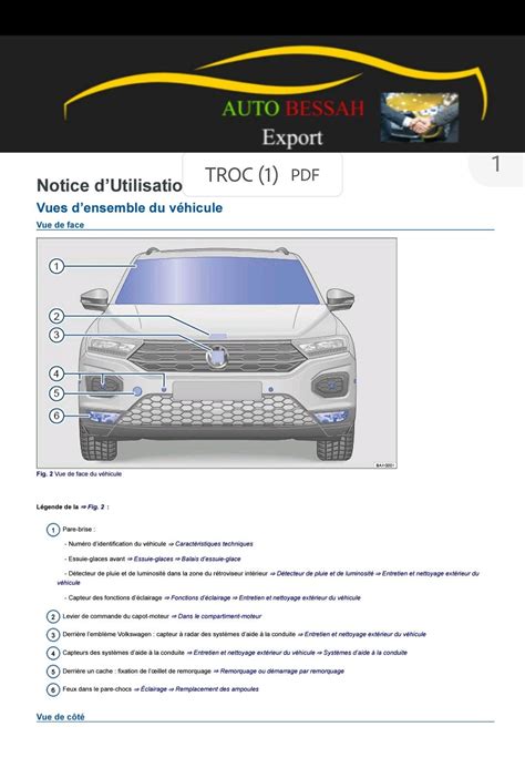 Notice d utilisation volkswagen T Roc en français