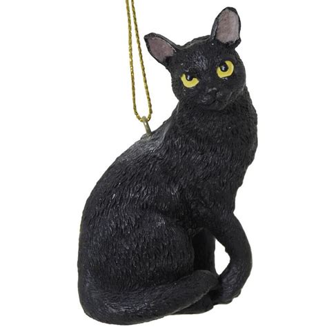 Black Cat Resin Ornament Christmas Ornaments Personalized Christmas Ornaments Cats