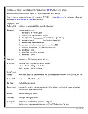 Fillable Online Form Distributor S Schedule Of Disbursements Fax