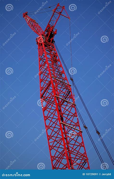 Red Construction Crane Boom Stock Image Image Of Heavy Crane 10729091