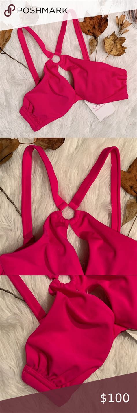 NWT Adrina Hot Pink Keyhole Bikini Bra Top Sz Sm Bikinis Hot Pink