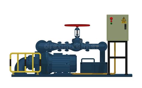 The Under Repair Centrifugal Pump System On White Background Stock