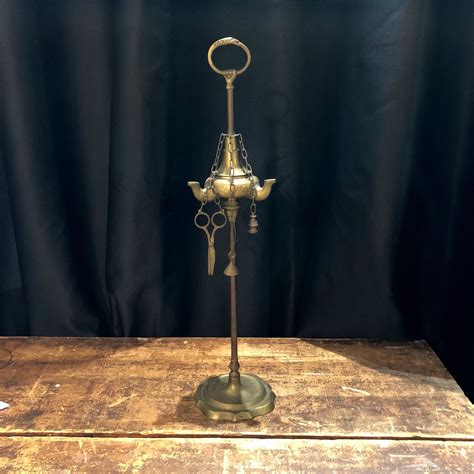 Antique Brass Whale Oil Lamp