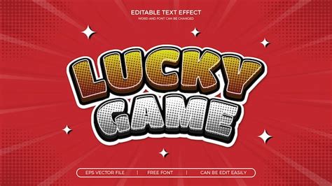 Premium Vector Lucky Game Text Effect