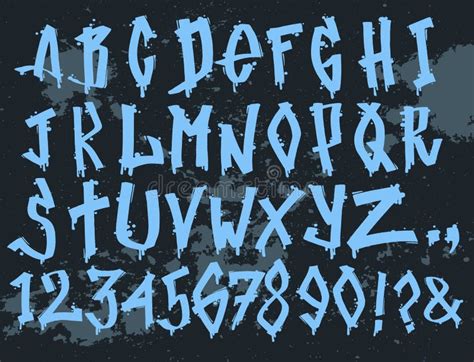 Graffiti Font Hand Written Alphabet Stock Illustrations