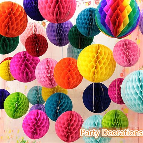 Multi Color Inch Cm Decorative Flowers Paper Lantern Honeycomb