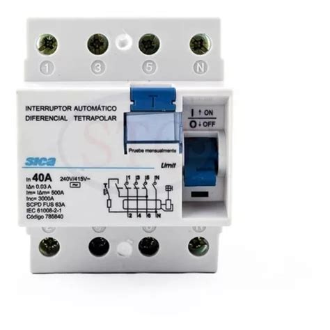 Disyuntor Diferencial Sica Tetrapolar X
