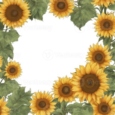 Transparent Sunflowers Frame Border 28167388 PNG