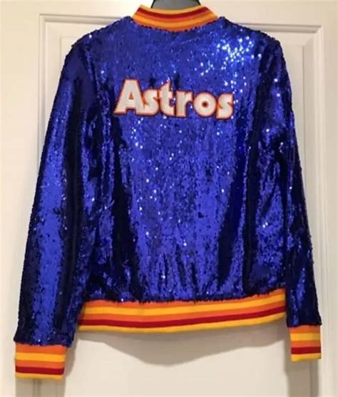 Blue Bomber Houston Astros Sequin Jacket Jackets Expert