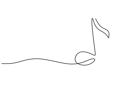 Continuous One Single Line Of Music Notes Symbol Vector Art At