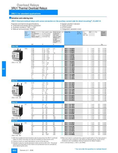 Siemens Contactor Catalogue