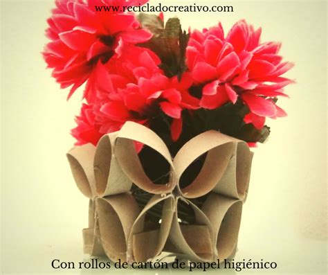 Tubos de cartón convertidos en florero o frutero RECICLADO CREATIVO