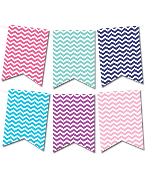 Free Printable Chevron Pennant Banner | Printable Party Decor ...