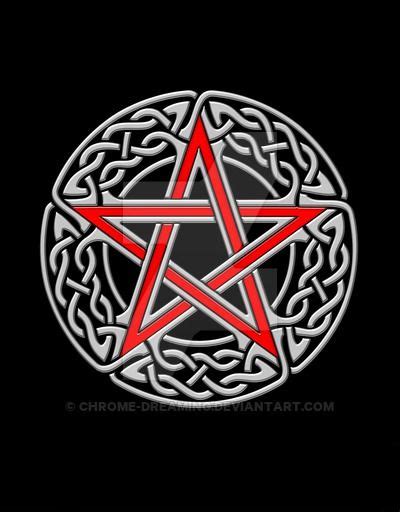 Celtic Pentagram Red By Chrome Dreaming Wiccan Wallpaper Celtic