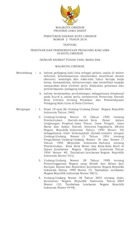 PDF WALIKOTA CIREBON PROVINSI JAWA BARAT PERATURAN Walikota