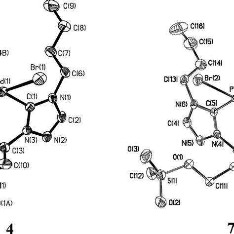 Ortep Diagrams Of 4 And 7 Hydrogen Atoms Have Been Omitted For Clarity Download Scientific