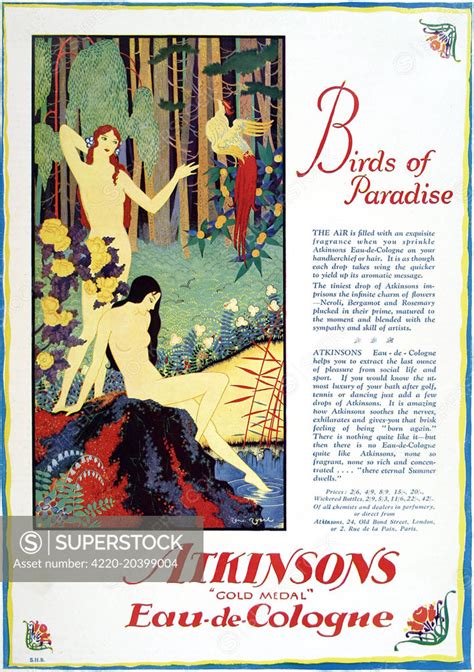 A Colour Advertisement For Atkinsons Gold Medal Eau De Cologne