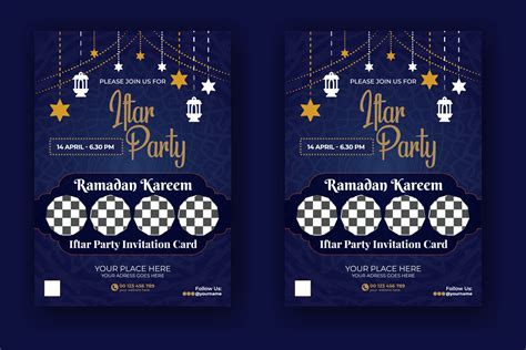 Ramadan Kareem Iftar Party Invitation Card Islamic Flyer Template Free