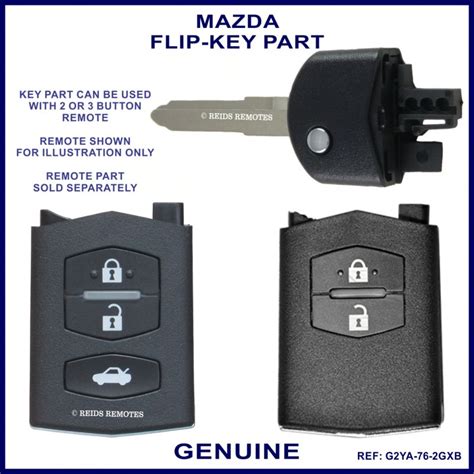 Mazda Genuine Flip Key Part With D Dst Transponder Chip Logo