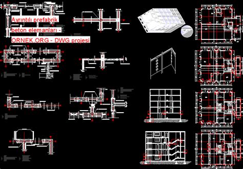 Ayr Nt L Prefabrik Beton Elemanlar Dwg Projesi Autocad Projeler