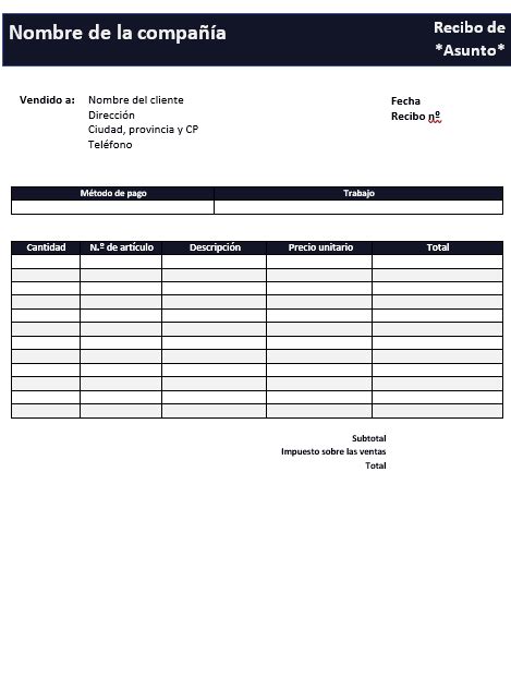 Recibos De Pago Descarga En Word O Pdf Gratis