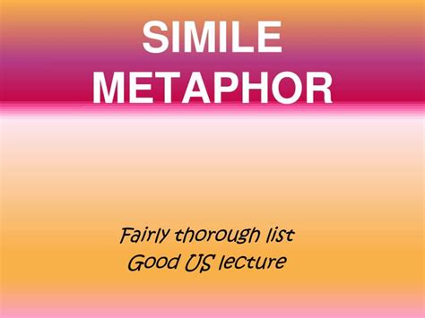 Simile Metaphor Powerpoint