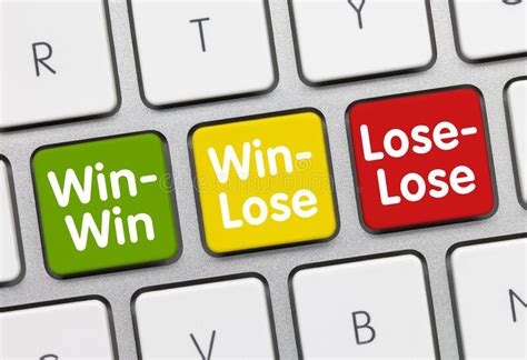 win win win lose lose lose inscription  green keyboard key stock