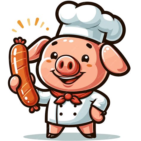 Premium Vector Cute Chef Pig Cartoon Vector On White Background