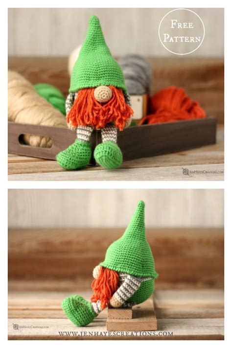 Sewing Fiber Crochet Gnome Pattern St Patrick Leprechaun Amigurumi