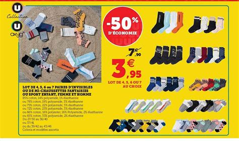 Promo Lot De 4 5 6 Ou 7 Paires D Invisibles Ou De Mi Chaussettes