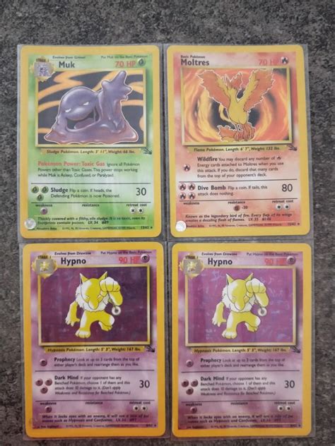 Pok Mon Tcg Fossil Holo Hypno Moltres Muk Hobbies