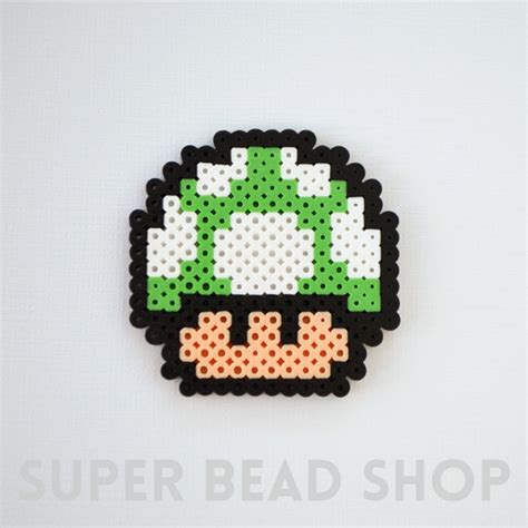 Super Mario 1 Up Mushroom Perler Pixel Art Etsy