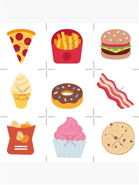 "Cute Junk Food Aesthetic Sticker Pack" Poster by kambamdesigns | Redbubble