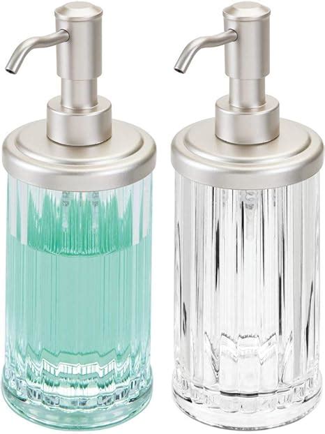 Mdesign Fluted Plastic Refillable Liquid Soap Dispenser