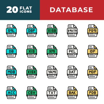 File Type Flat Icons Set Document Files Format Symbol Icon Txt Acc Xml