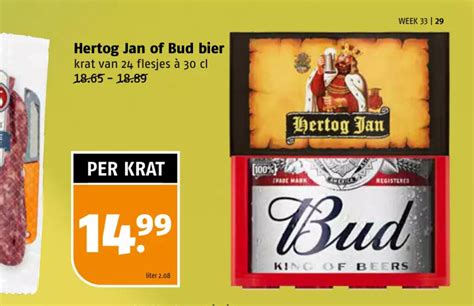 Hertog Jan Of Bud Bier Krat Van Flesjes Cl Aanbieding Bij Poiesz