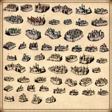 Fortified Medieval cities & towns - Cartography Assets Pack