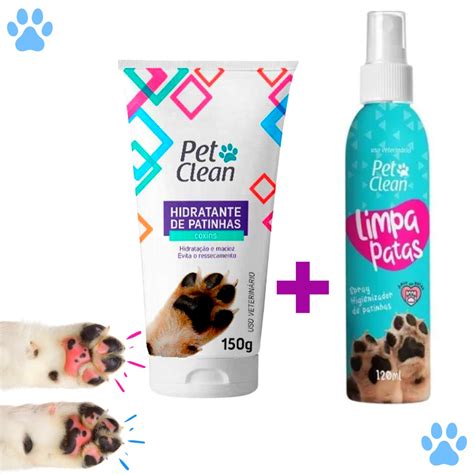 KIT Limpa Patas Hidratante De Patinhas Pet Clean Para Cachorro E Gato