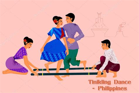 Couple performing Tinikling dance of Philippines Stock Vector by ...