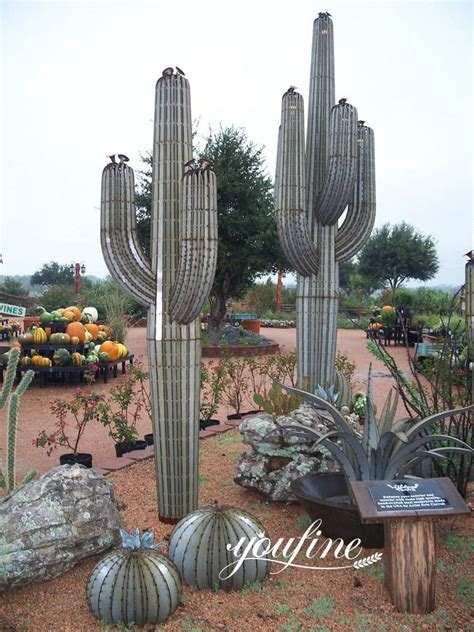 Large Metal Cactus Yard Art Sculpture Youfine Art Sculpture