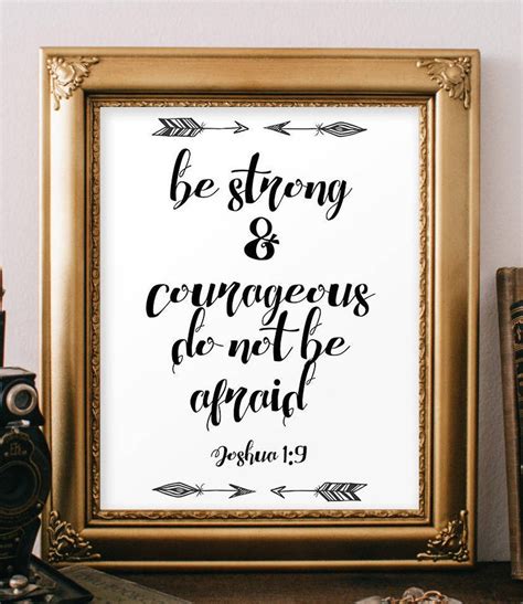 Be Strong And Courageous Print Bible Verse Joshua 19 8x10 Etsy