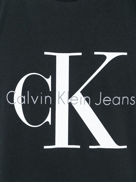 Lyst Calvin Klein Jeans Logo Print T Shirt In Black For Men