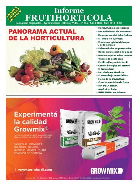 Informe FrutiHortícola Abril 2018 by Horticultura Poscosecha Issuu