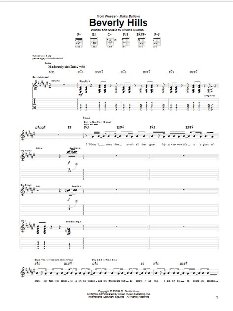 Beverly Hills by Weezer - Guitar Tab - Guitar Instructor