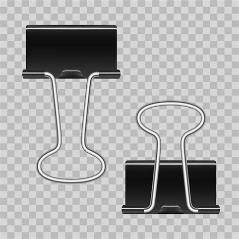 Premium Vector Set Of Realistic Black Paper Clips Isolated On