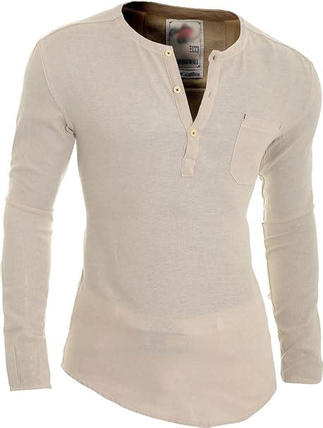 Mens Casual V Neck Canvas Shirt Henley Summer 100 Cotton Slim Fit