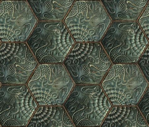 Hexagon Tiles, Emerald | Rebel Walls