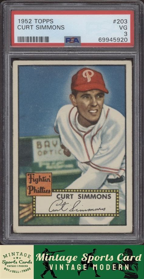 Topps Curt Simmons Phillies Centered Psa Ebay