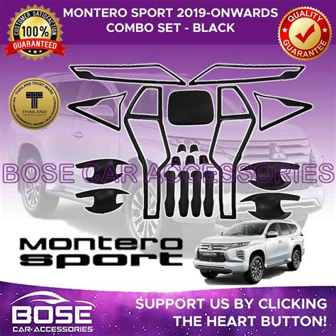 Garnish Set For Mitsubishi Montero Sport GLX GLS GT 2019 2023 Black