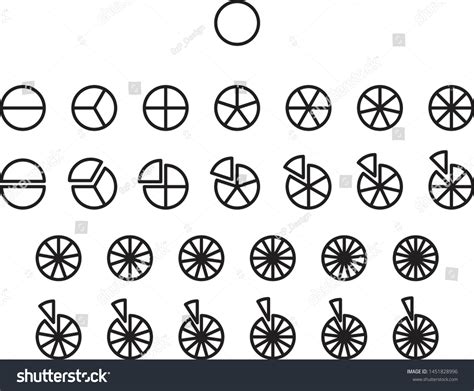 Fractions Vector Icons Pie Chart Line Stock Vector (Royalty Free ...